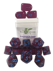 Role 4 Initiative - Translucent Dark Purple/Light Blue Numbers Arch'D4 15pc